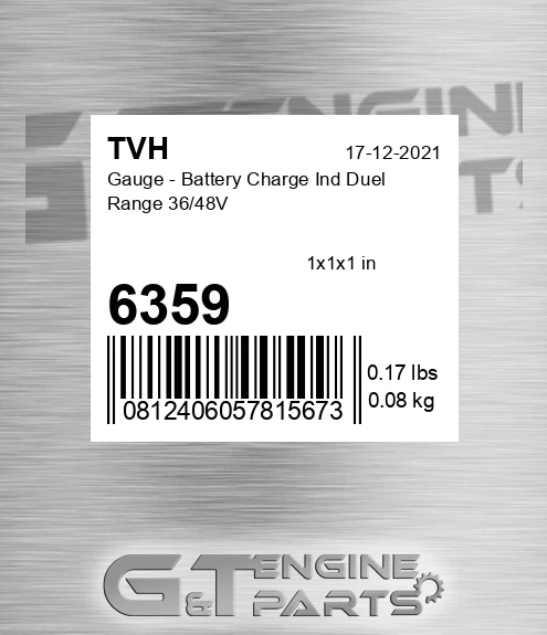 6359 Gauge - Battery Charge Ind Duel Range 36/48V