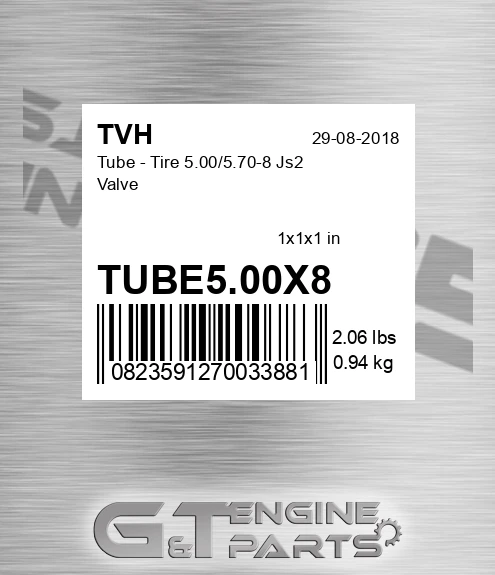 TUBE5.00X8 Tube - Tire 5.00/5.70-8 Js2 Valve