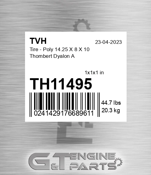 TH11495 Tire - Poly 14.25 X 8 X 10 Thombert Dyalon A