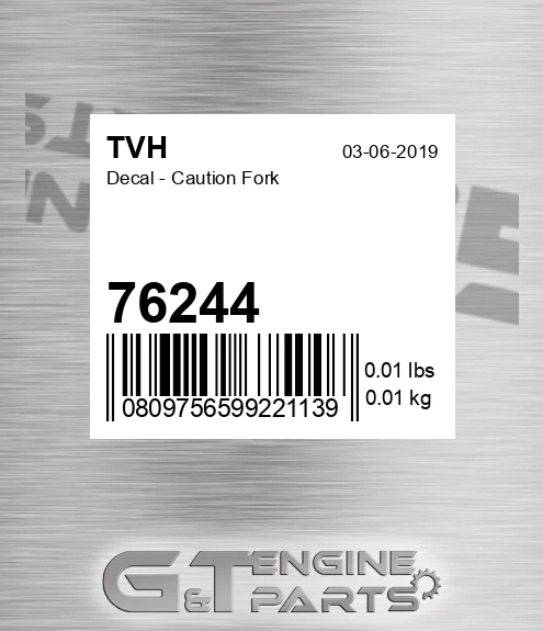 76244 Decal - Caution Fork