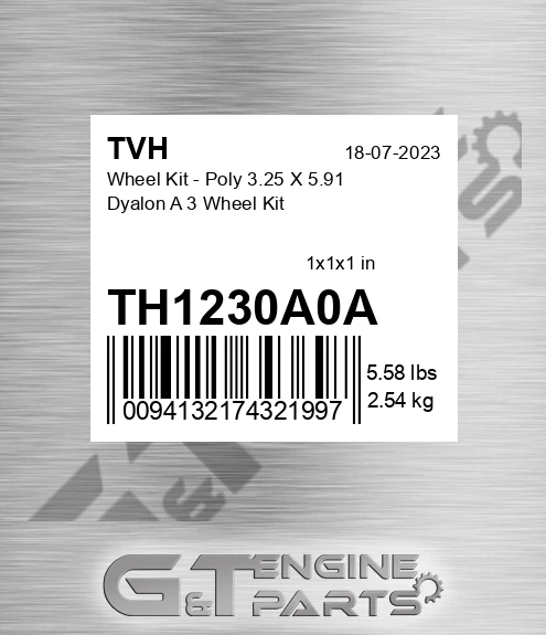 TH1230A0A Wheel Kit - Poly 3.25 X 5.91 Dyalon A 3 Wheel Kit