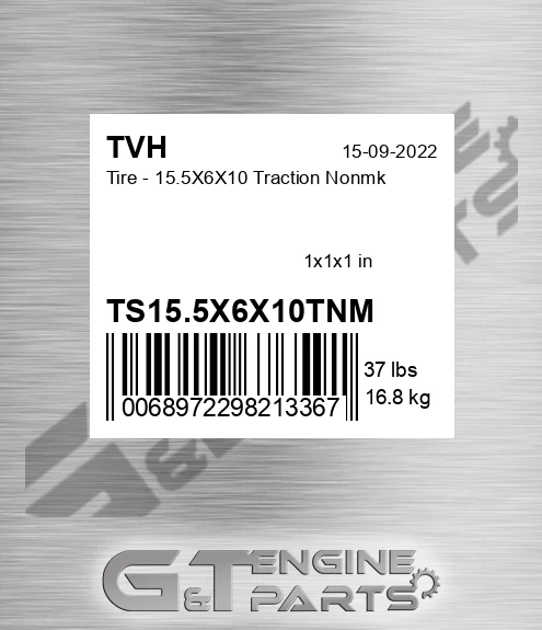 TS15.5X6X10TNM Tire - 15.5X6X10 Traction Nonmk