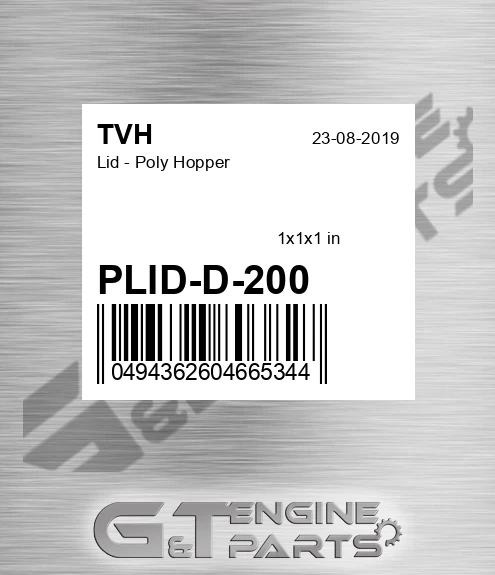 PLID-D-200 Lid - Poly Hopper