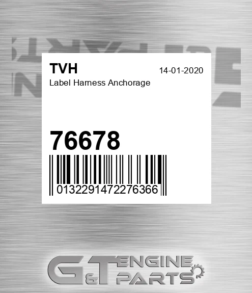 76678 Label Harness Anchorage