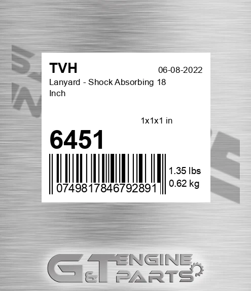 6451 Lanyard - Shock Absorbing 18 Inch