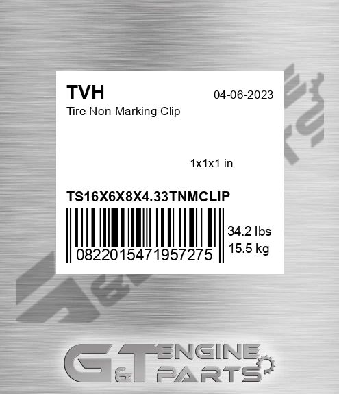TS16X6X8X4.33TNMCLIP Tire Non-Marking Clip