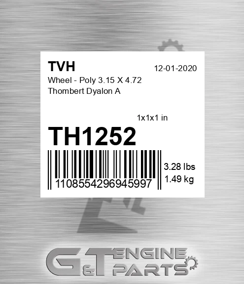 TH1252 Wheel - Poly 3.15 X 4.72 Thombert Dyalon A
