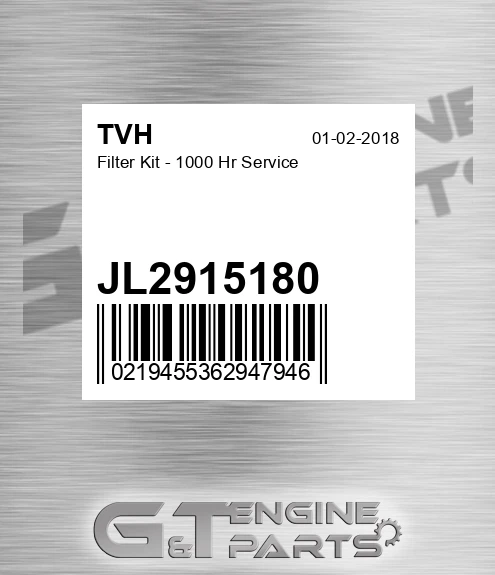 JL2915180 Filter Kit - 1000 Hr Service