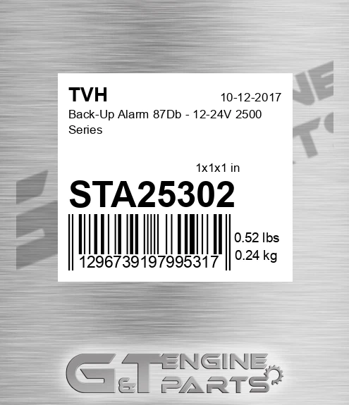 STA25302 Back-Up Alarm 87Db - 12-24V 2500 Series