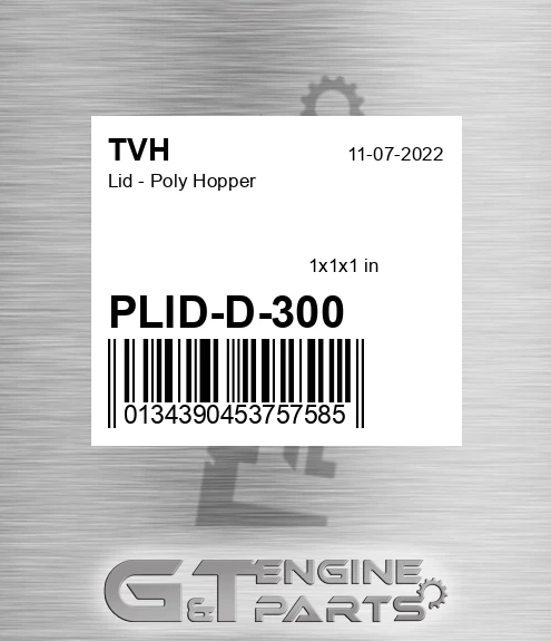 PLID-D-300 Lid - Poly Hopper