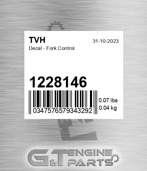 1228146 Decal - Fork Control