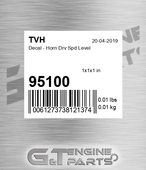 95100 Decal - Horn Drv Spd Level