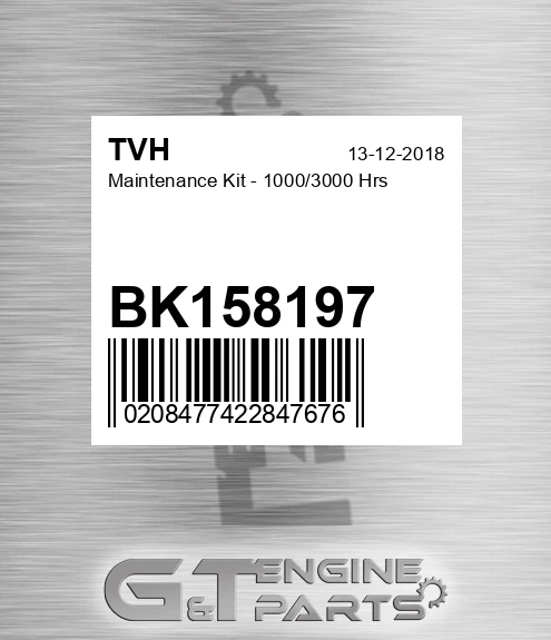 BK158197 Maintenance Kit - 1000/3000 Hrs