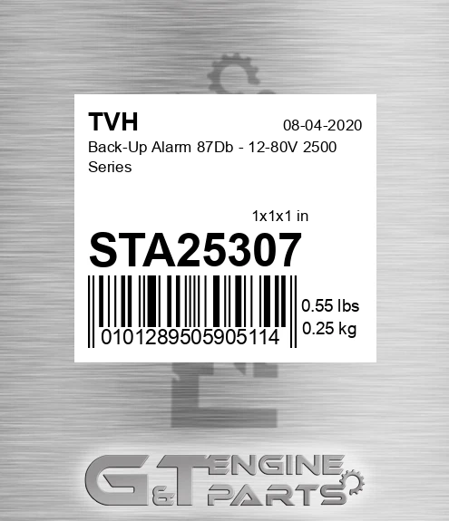 STA25307 Back-Up Alarm 87Db - 12-80V 2500 Series