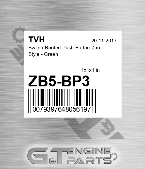 ZB5-BP3 Switch-Booted Push Button Zb5 Style - Green