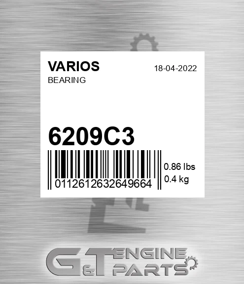 6209.C3 Bearing for VARIOS