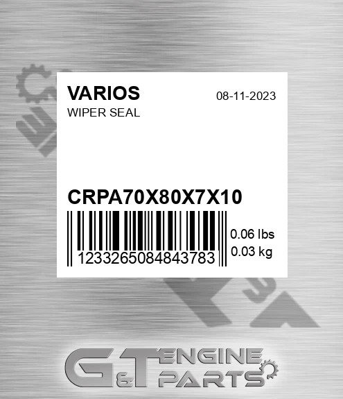 CRPA70X80X7X10 Wiper Seal