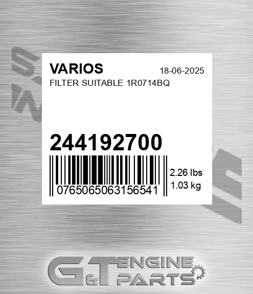244192700 Filter Suitable 1r0714bq for VARIOS