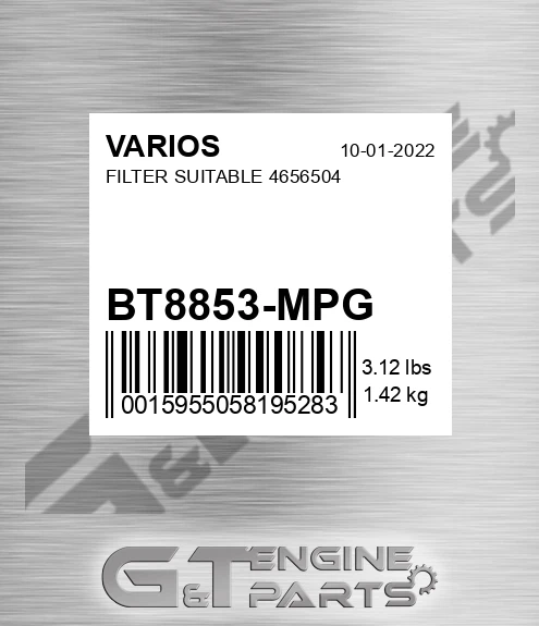 BT8853-MPG Filter Suitable 4656504