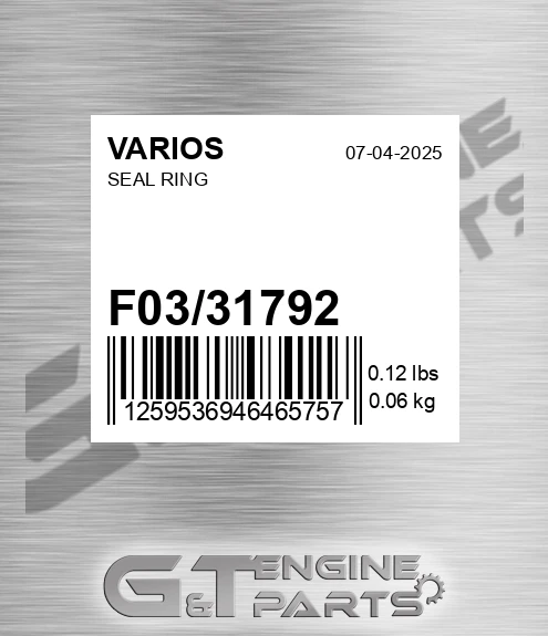 F03/31792 Seal Ring