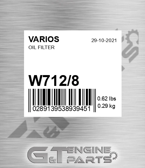 W712/8 Oil Filter