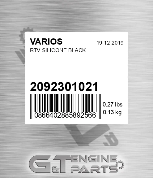 2092301021 Rtv Silicone Black