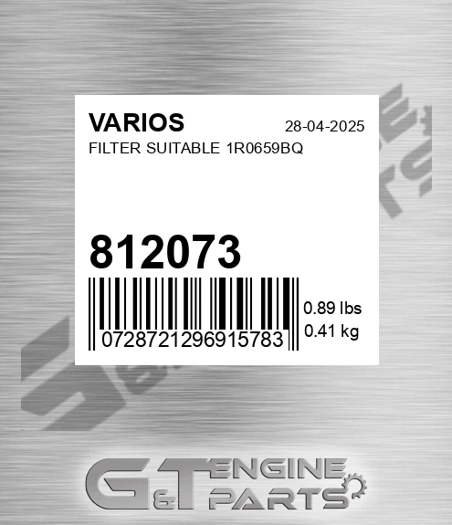 812073 Filter Suitable 1r0659bq for VARIOS