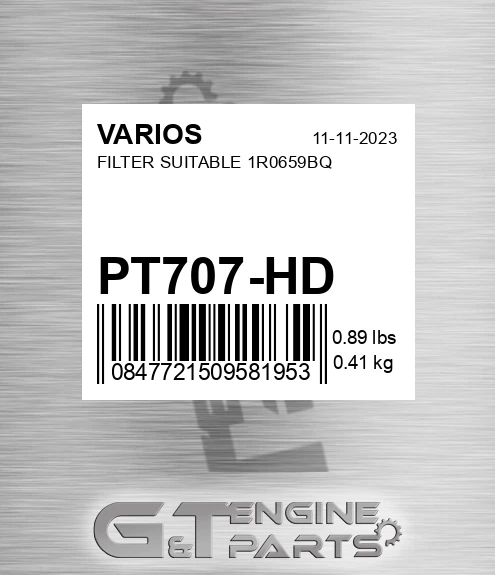 PT707-HD Filter Suitable 1r0659bq