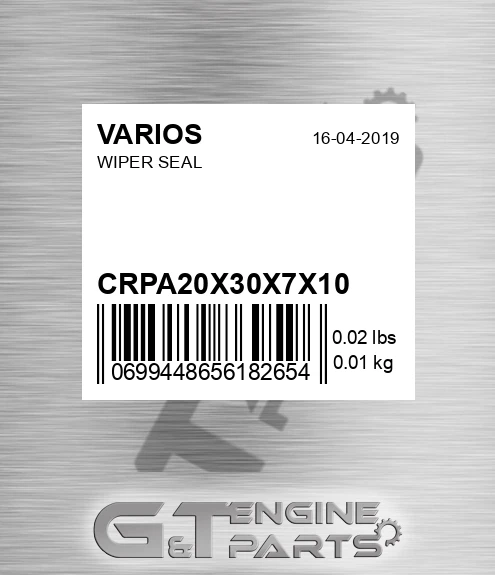 CRPA20X30X7X10 Wiper Seal