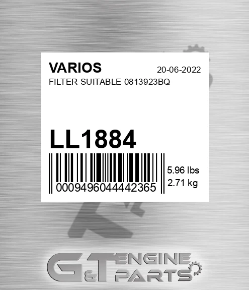 LL1884 Filter Suitable 0813923bq