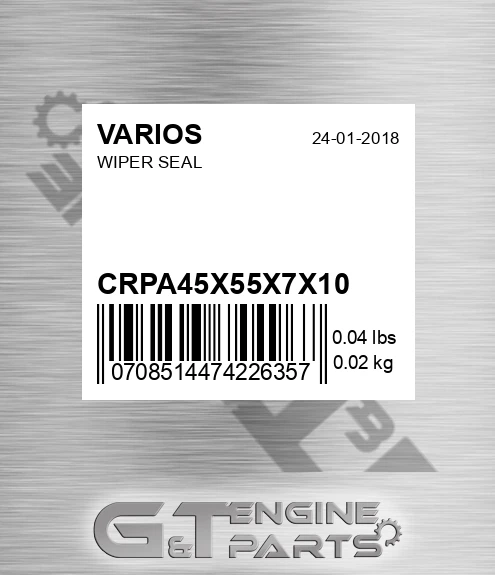 CRPA45X55X7X10 Wiper Seal