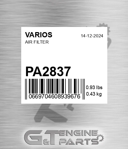 PA2837 Air Filter