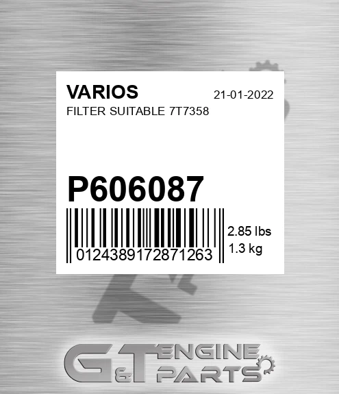 P606087 Filter Suitable 7t7358st