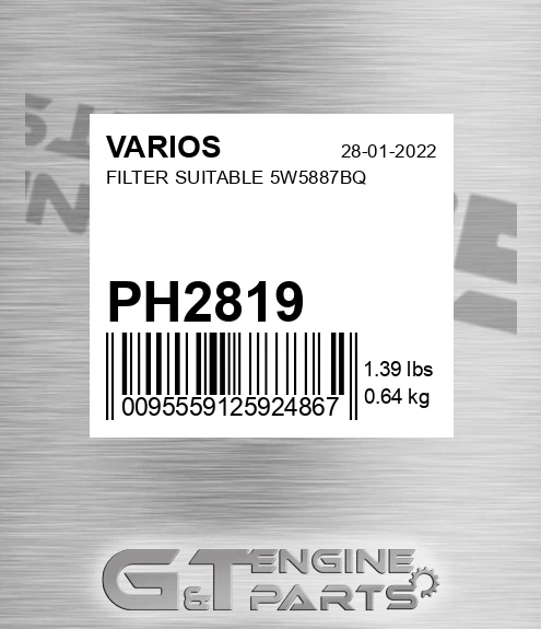PH-2819 Filter Suitable 5w5887oe