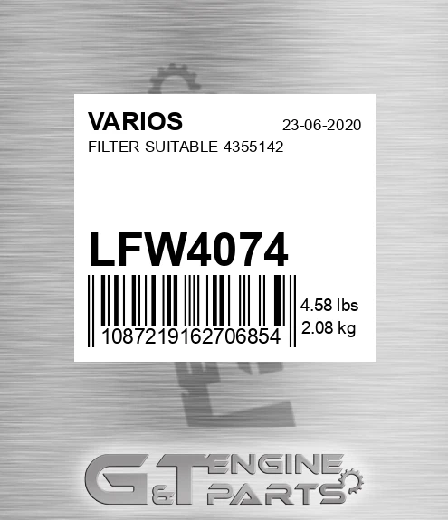 LFW4074 Filter Suitable 4355142