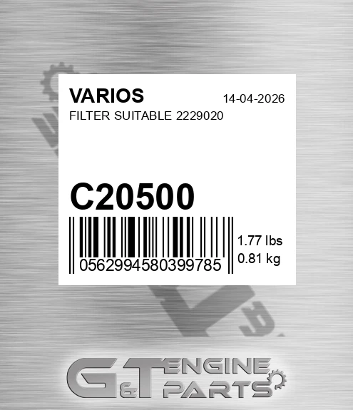 C20500 Filter Suitable 2229020