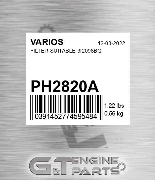 PH2820A Filter Suitable 3i2098bq