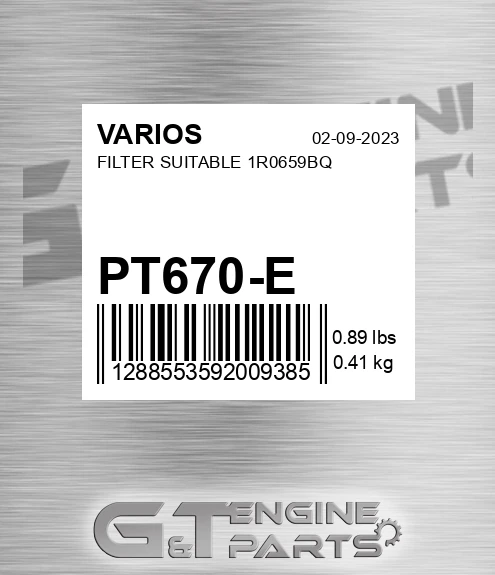 PT670-E Filter Suitable 1r0659bq