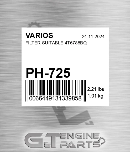 PH-725 Filter Suitable 4t6788bq