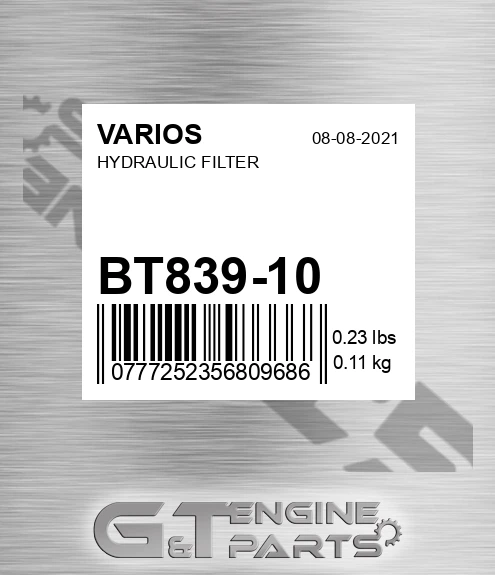 BT839-10 Hydraulic Filter
