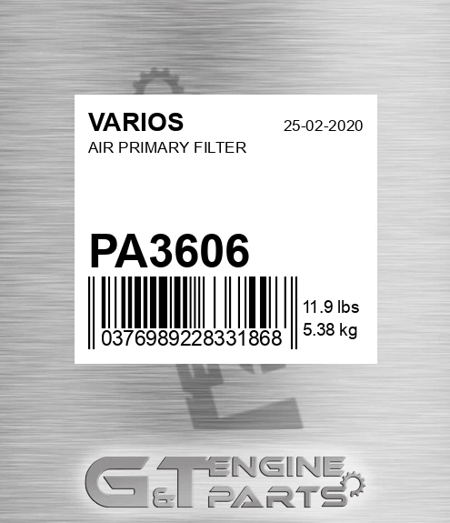 PA3606 Air Primary Filter for VARIOS