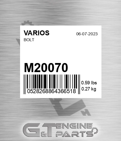 M20070 Bolt