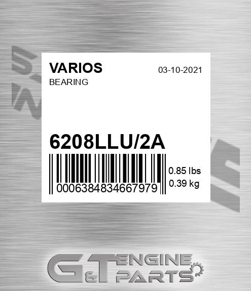 6208LLU/2A Bearing for VARIOS