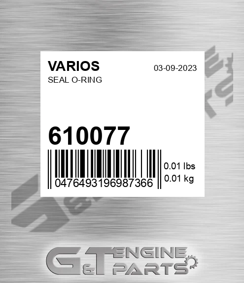 610077 Seal O-ring