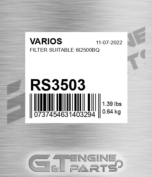 RS3503 Filter Suitable 6i2500bq