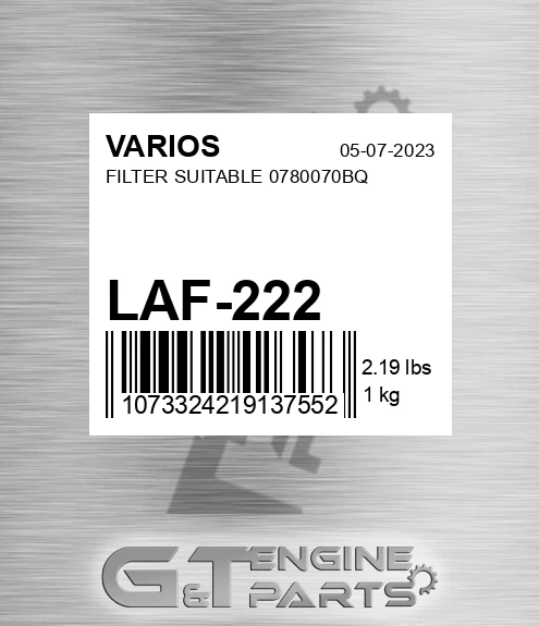LAF-222 Filter Suitable 0780070bq for VARIOS