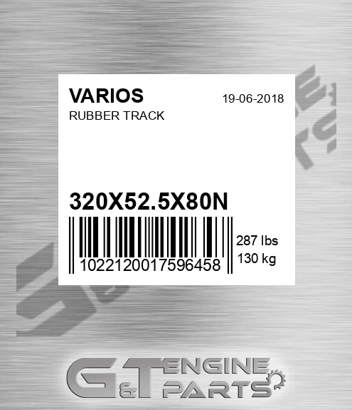320X52.5X80N Rubber Track