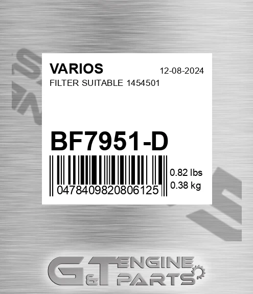 BF7951-D Filter Suitable 1454501 for VARIOS