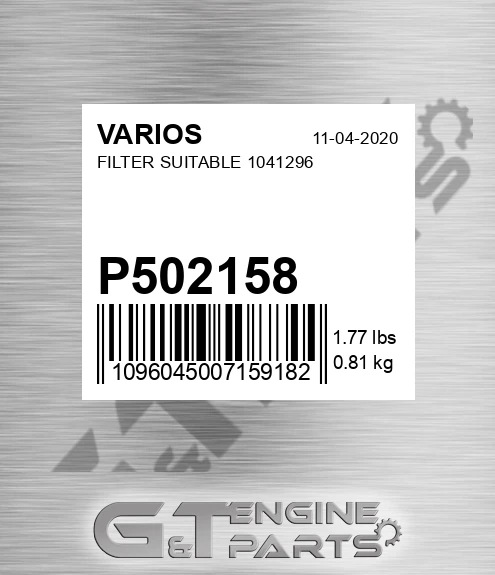P502158 Filter Suitable 1041296