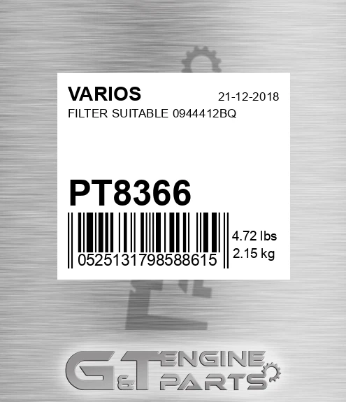 PT8366 Filter Suitable 0944412bq